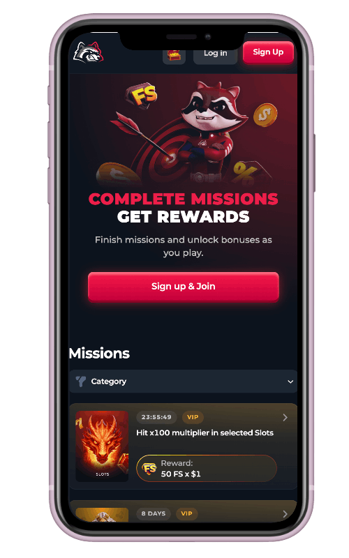 BetFury app - missions and rewards screen