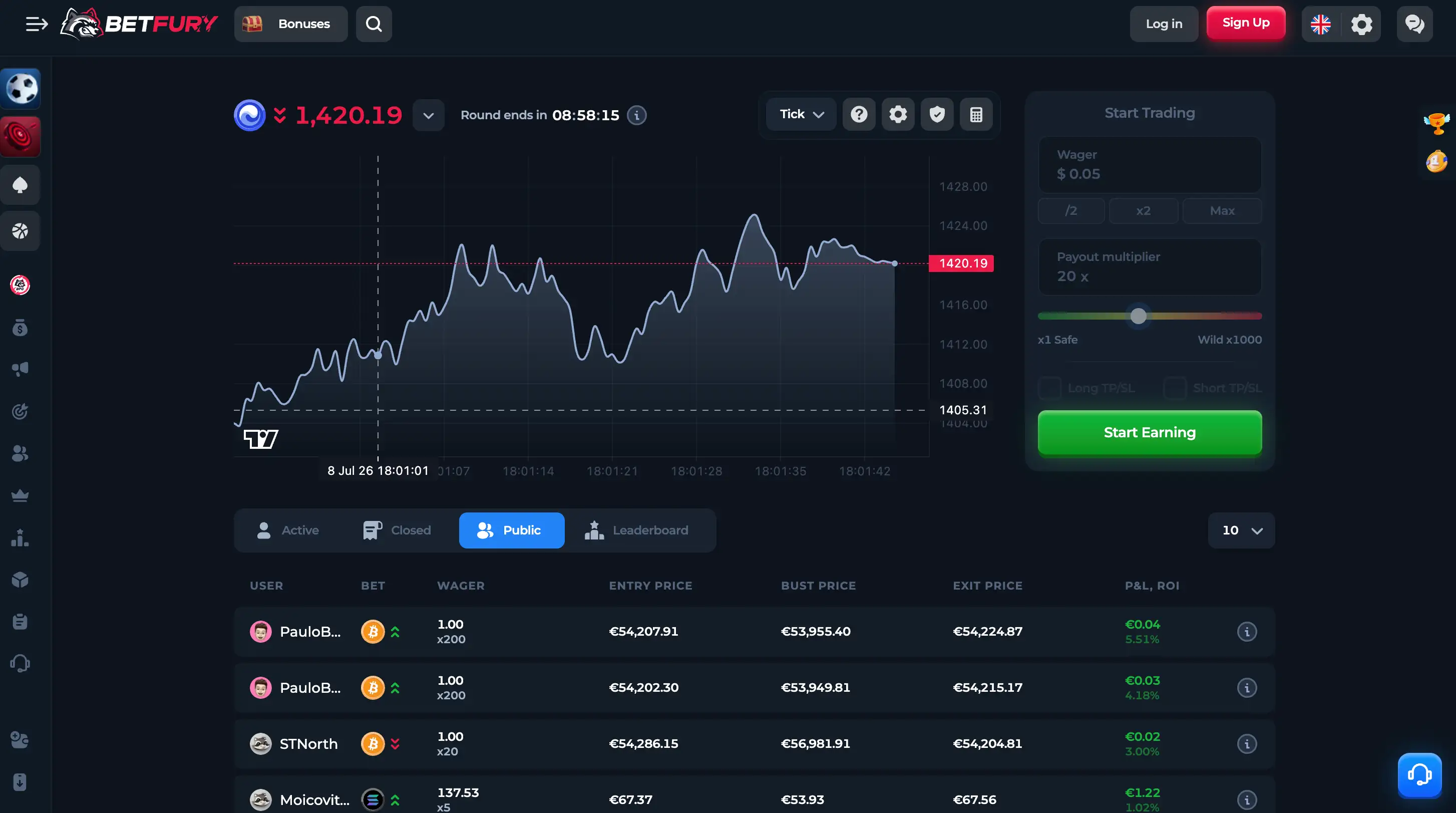 BetFury Staking after Login