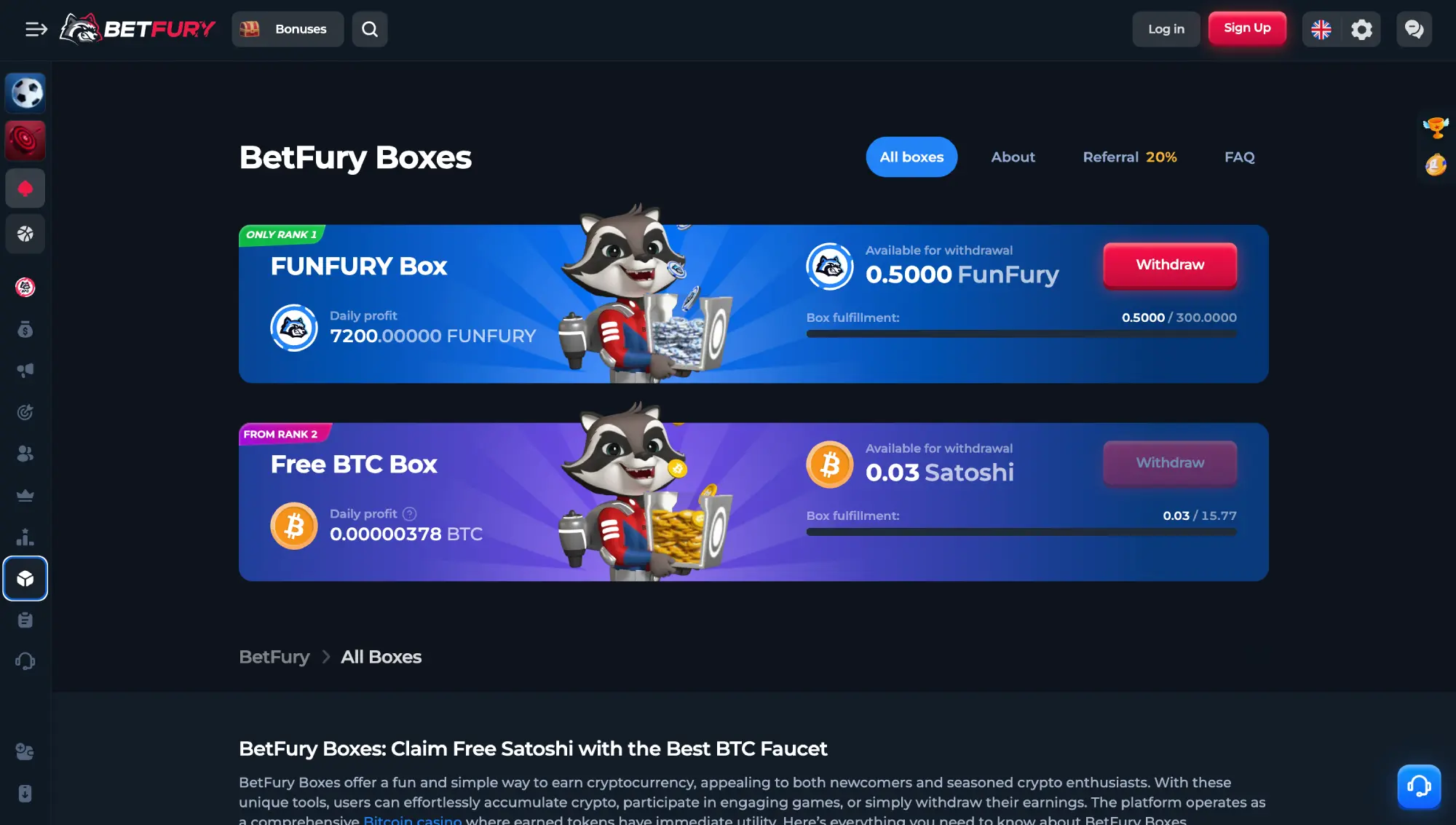 BetFury Crypto Boxes
