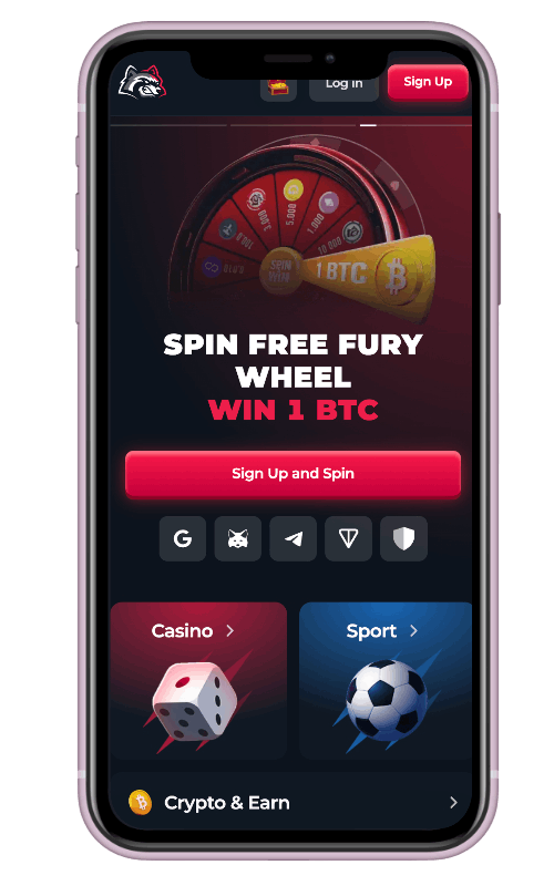 BetFury app - Spin Fury Wheel bonus screen